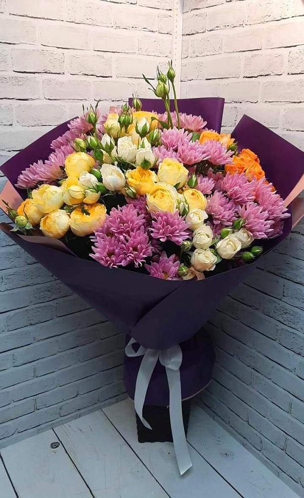 Букет цветов из: Хризантемы и Розы в Мге