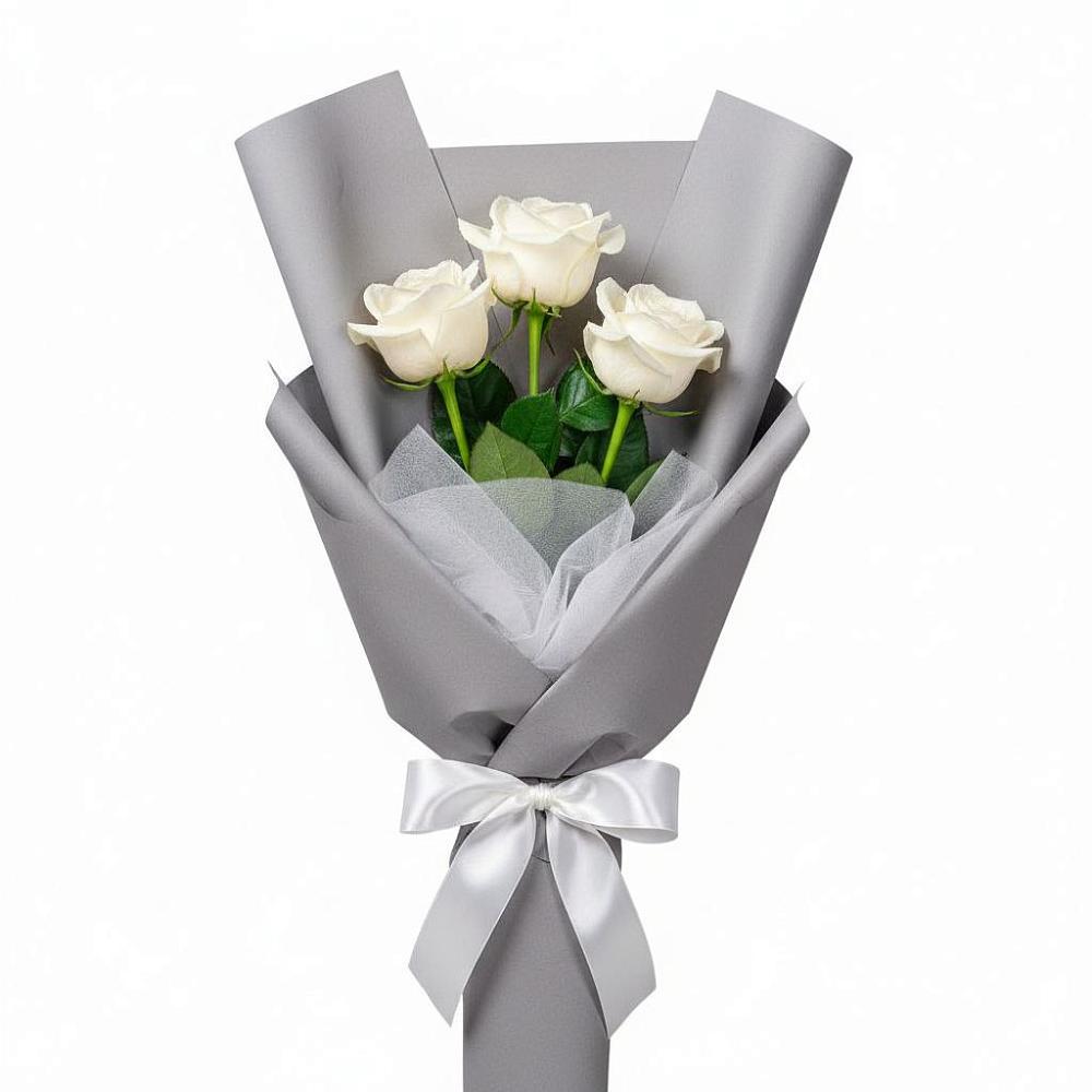 Букет 3 белые розы в Мге Букет 3 белые розы в Мге