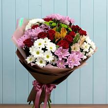 Букет цветов из:  Розы, Хризантемы и Альстромерии в Мге